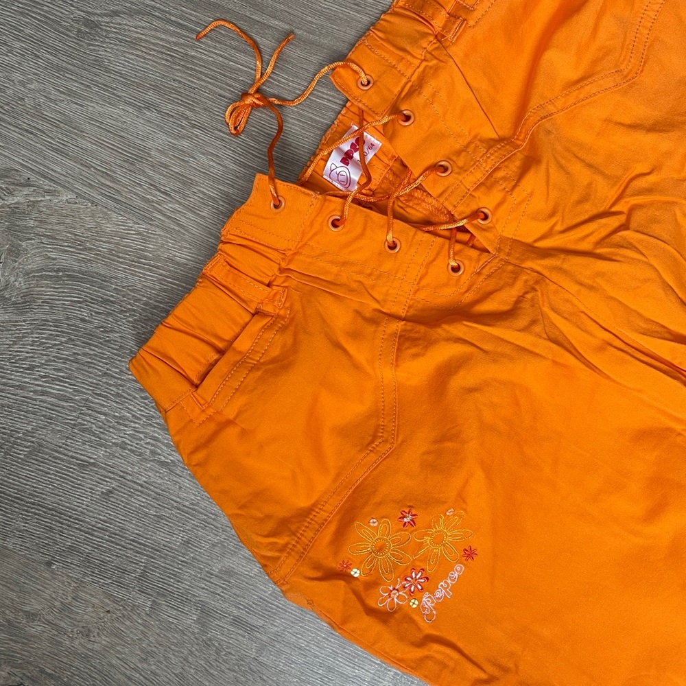 Orange Lace Up Capris